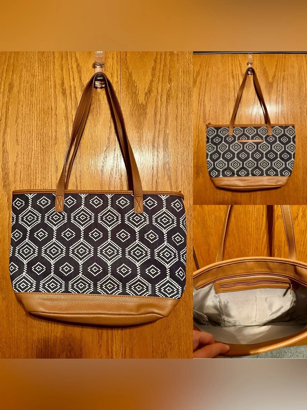 thirty-one Blue and Tan Geometric Tote